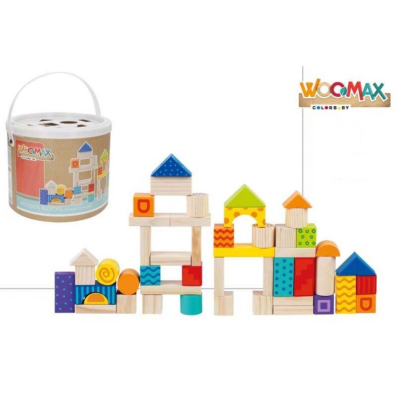 Cubo 50 bloques de madera.