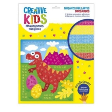 Manualidades divertidas: Mosaicos Brillantes - Dinosaurios.