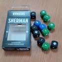Sherman Solitaire: Set of 12 dice.