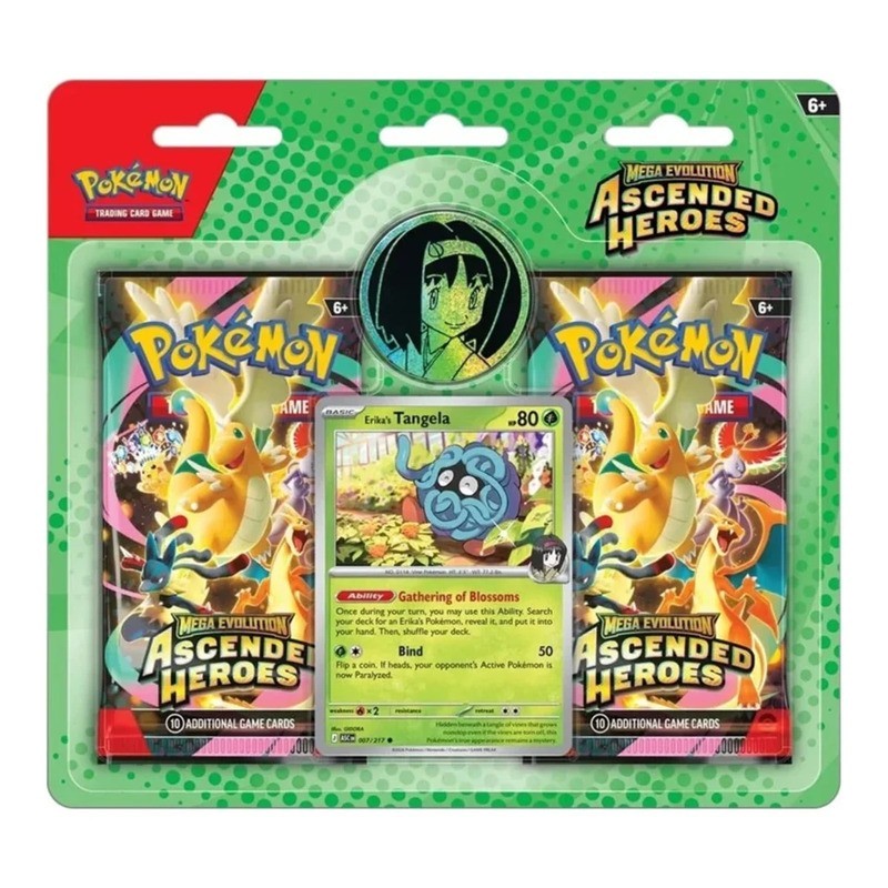 Pokemon: Héroes ascendentes. Blister pack 2 sobres Erika. English.