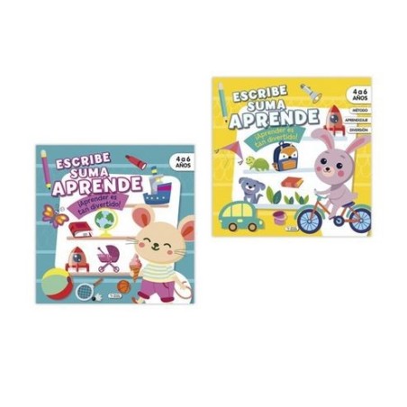 Aprende a escribir, sumas y colorear.