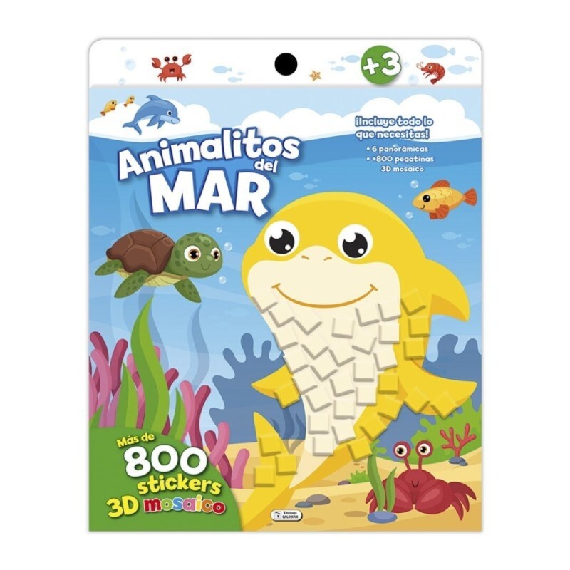 Mosaico de pegatinas. Animalitos del mar.