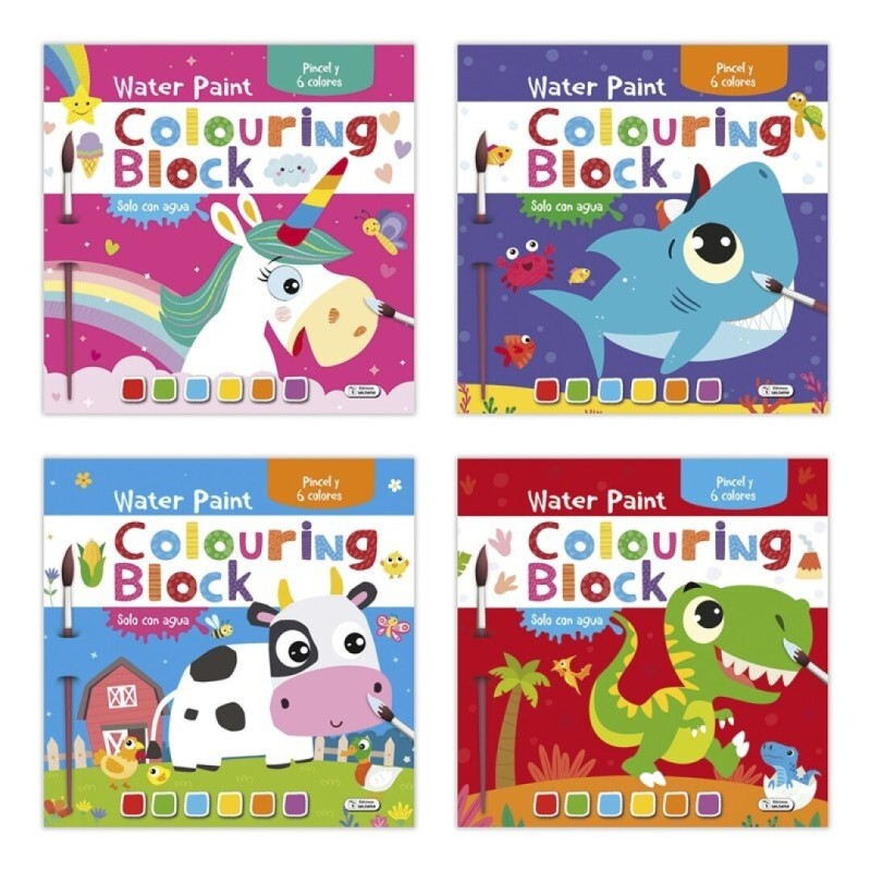 Pinta con agua-block de colores.