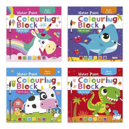 Pinta con agua-block de colores.