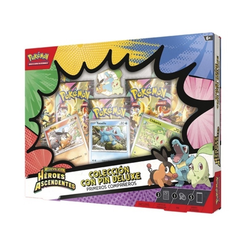 Pokemon: Ascend heroes. First partners deluxe pin collection. Spanish.
