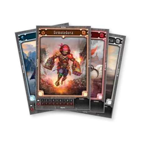 Image of the character cards with their corresponding attributes from the game Gloomhaven: Jaws of the Lion.