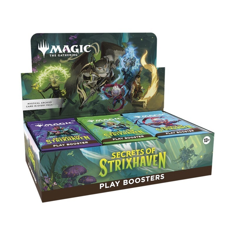 Imagen de la caja de play booster de Secrets of Strixhaven