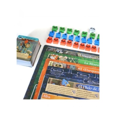 Imagen de los componentes del juego de mesa Root