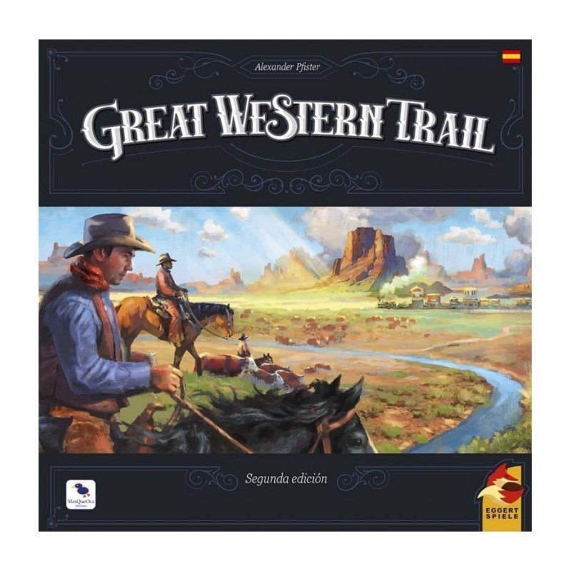 Imagen de la portada del juego de mesa Geat Western Trail Segunda edición.