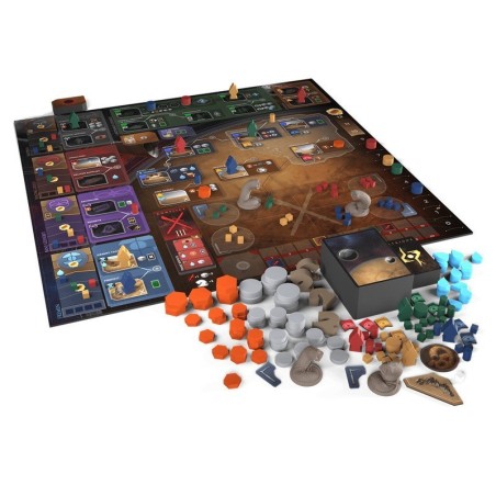 Image of the board and components of the board game Dune Imperium - Uprising