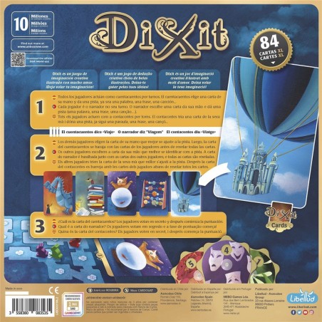 Imagen de la parte trasera de la caja del juego de mesa Dixit Classic