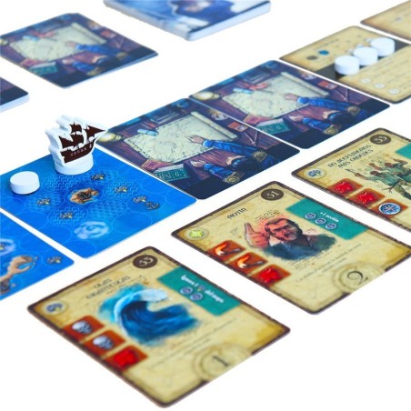 Imagen de los componentes del juego de cartas Adamastor