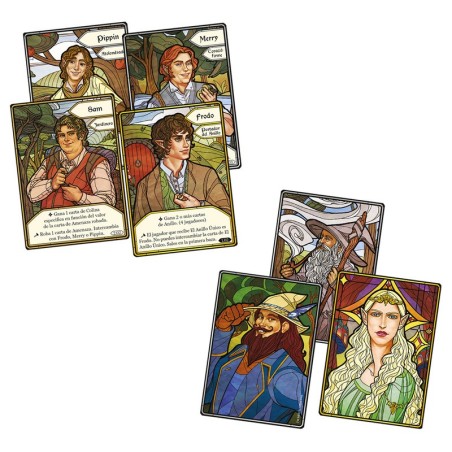Image of the components of The Fellowship of the Ring: The Trick-Taking Game