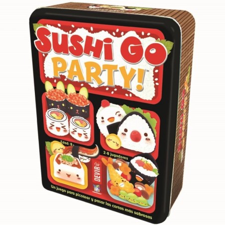 Imagen de la portada del juego de mesa sushi go party