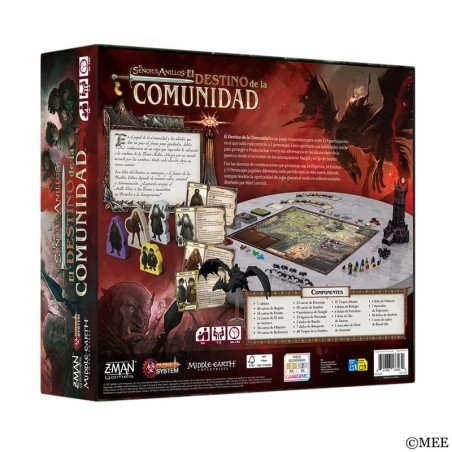 Back image of The Lord of the Rings: The Fate of the Fellowship board game box – Buy