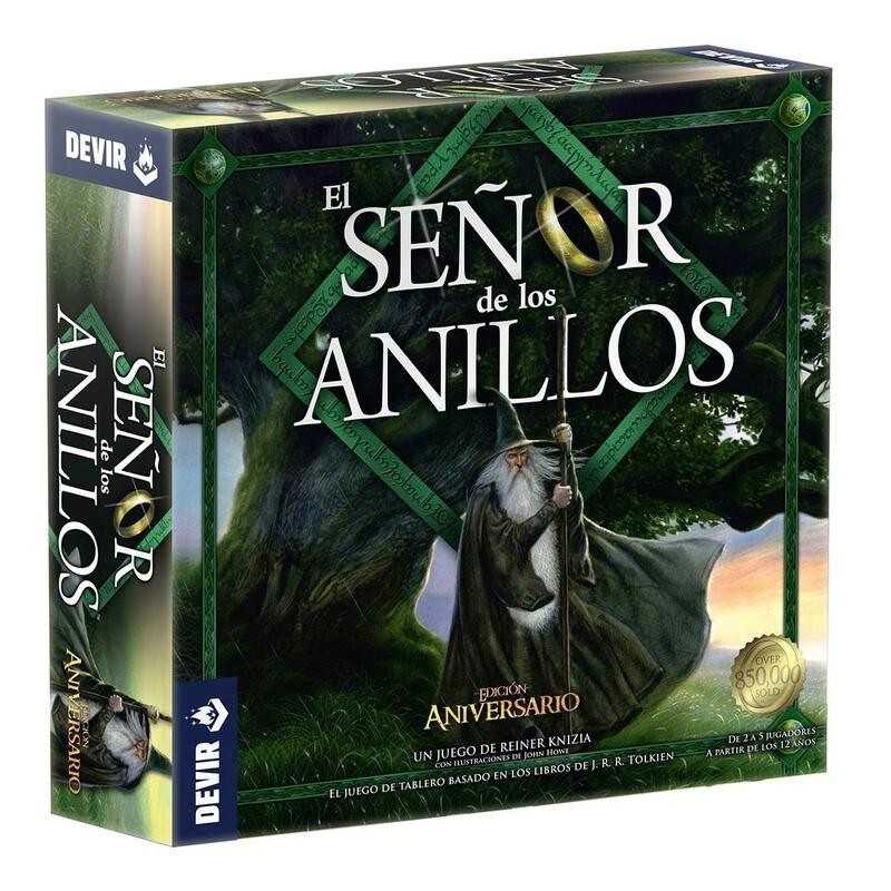 Imagen de la portada del juego de mesa cooperativo el señor de los anillos edición aniversario comprar