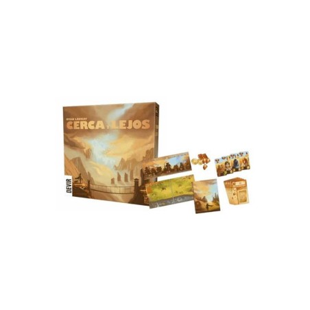 Image of the components of the Near and Far board game – Buy Near and Far