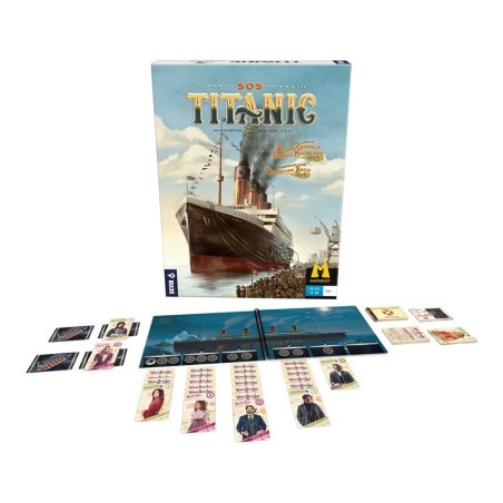 Imagen de los componentes del juego cooperativo sos titanic comprar sos titanic