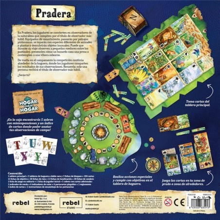 Imagen de la parte posterior de la caja del juego de naturaleza Pradera comprar pradera