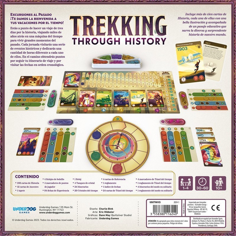 Imagen de la parte posterior de la caja del juego de historia trekking through the history comprar juego de estrategia