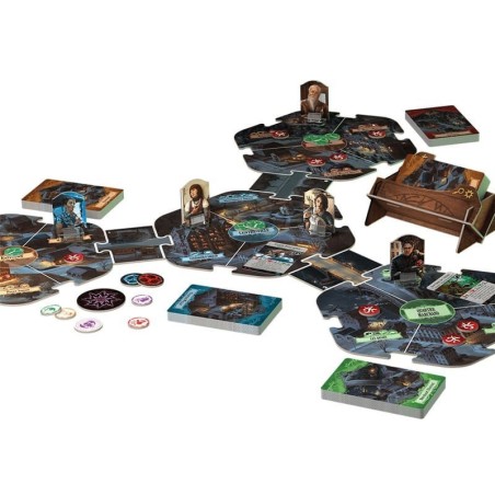 Imagen de los componentes del juego cooperativo arkham horror 3 edicion comprar arkham horror juego de mesa
