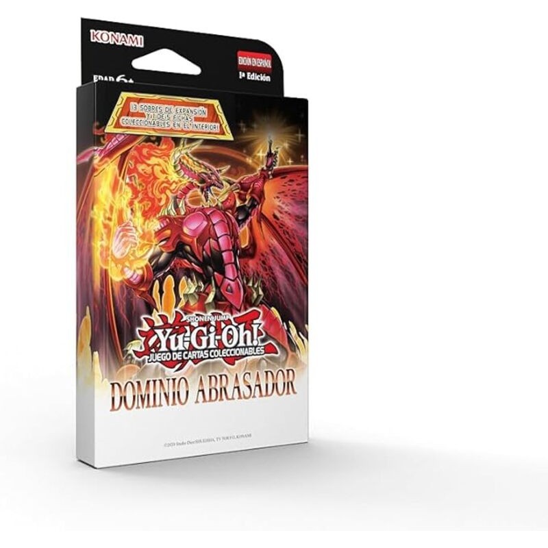 Imagen del blister del juego de cartas yugioh dominio abrasador comprar cartas coleccionables yugioh