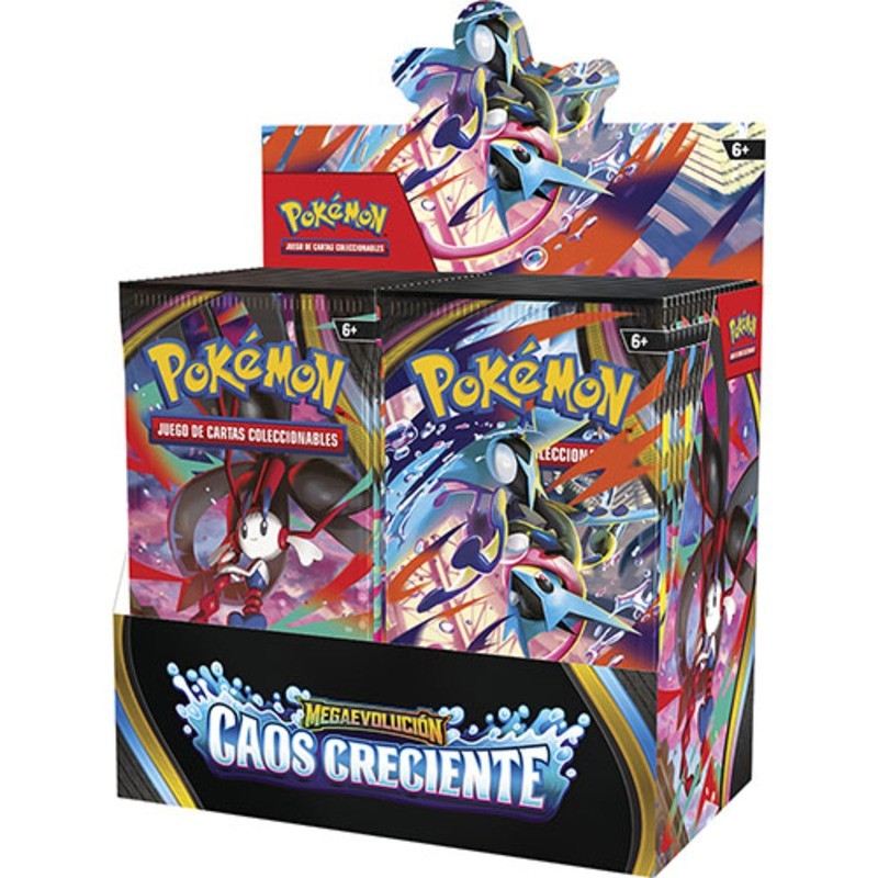 Imagen de la caja de 36 sobres de pokemon caos creciente en español comprar cartas pokemon