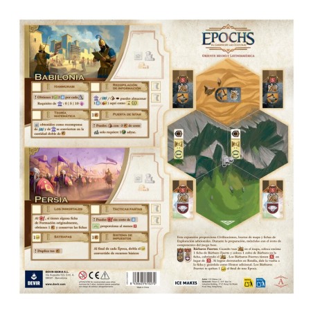 Expansión de tableros del juego de civilizaciones Epochs de la editorial Devir