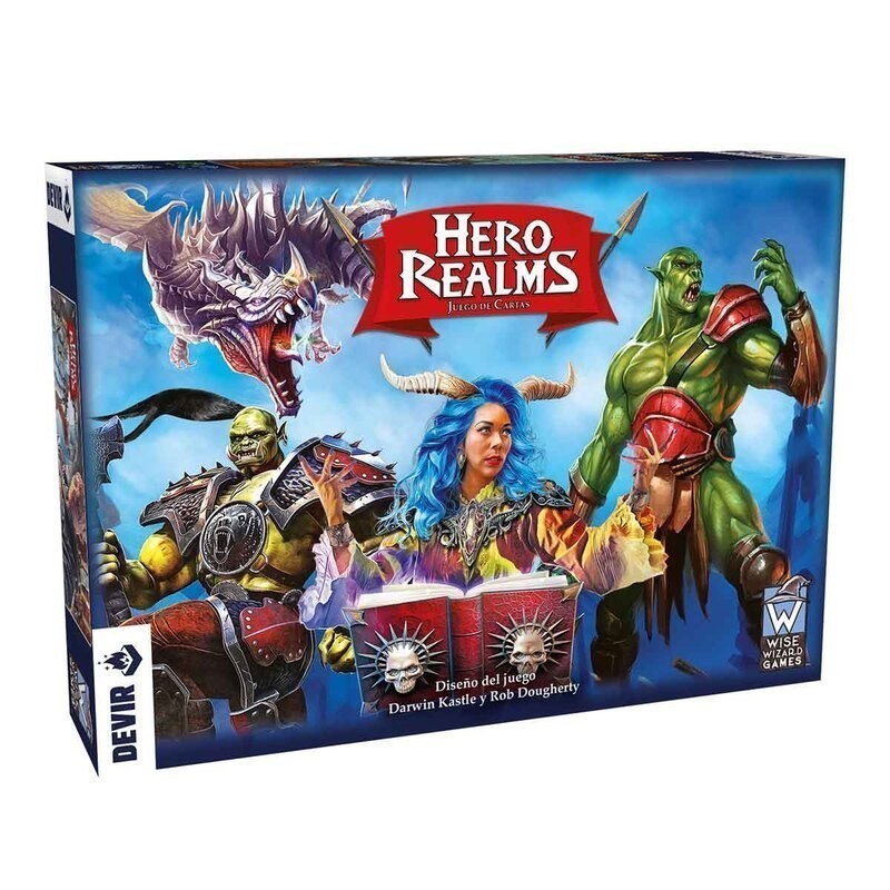 Box of the Hero Realms deck-building game by Devir.
