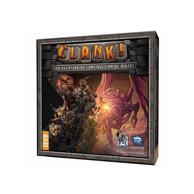 Box of the Clank! deck-building and dungeon-crawler board game by Devir.