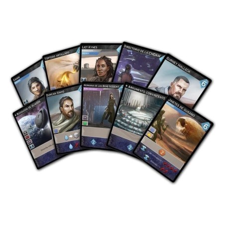 cartas del juego de construccion de mazos y eurgame dune imperium de asmodee