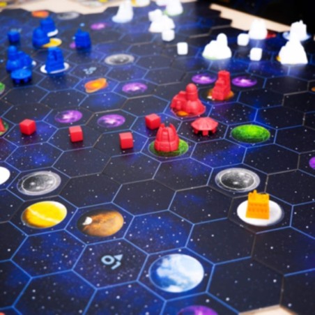 componentes del juego de estrategia avanzado gaia project de maldito games