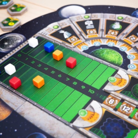 Components of the Gaia Project advanced strategy board game by Maldito Games.