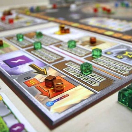 Components of the Terraforming Mars engine building board game by Maldito Games