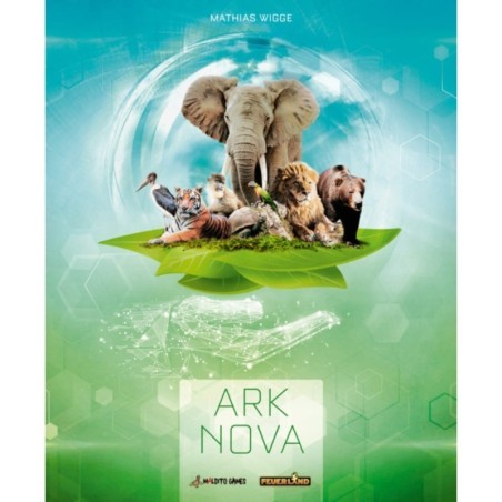 caja del juego de mesa tipo engine building ark nova de maldito games