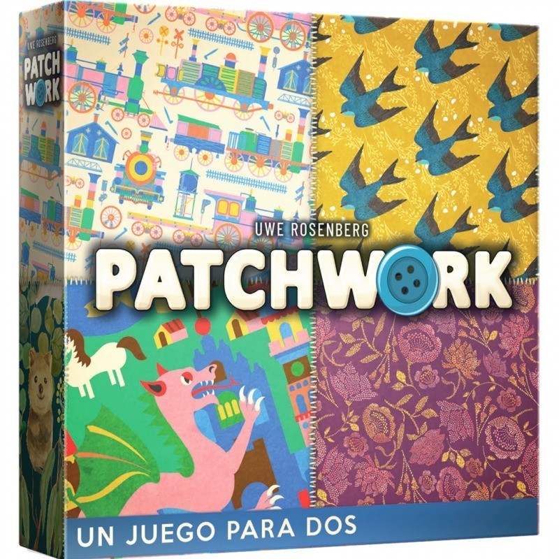 Box of the Patchwork abstract tile-placement board game by Asmodee.