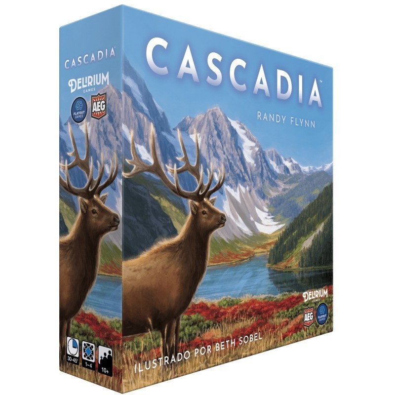 caja del juego de mesa abstacto de colocacion de losetas cascadia de delirium games