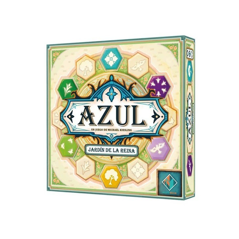 caja del juego de mesa abstracto azul el jardin de la renia de asmodee