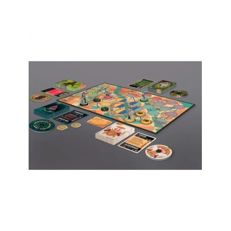 Components of the Unmatched: Battle of Legends Volume 3 asymmetric combat board game by TCG Factory.