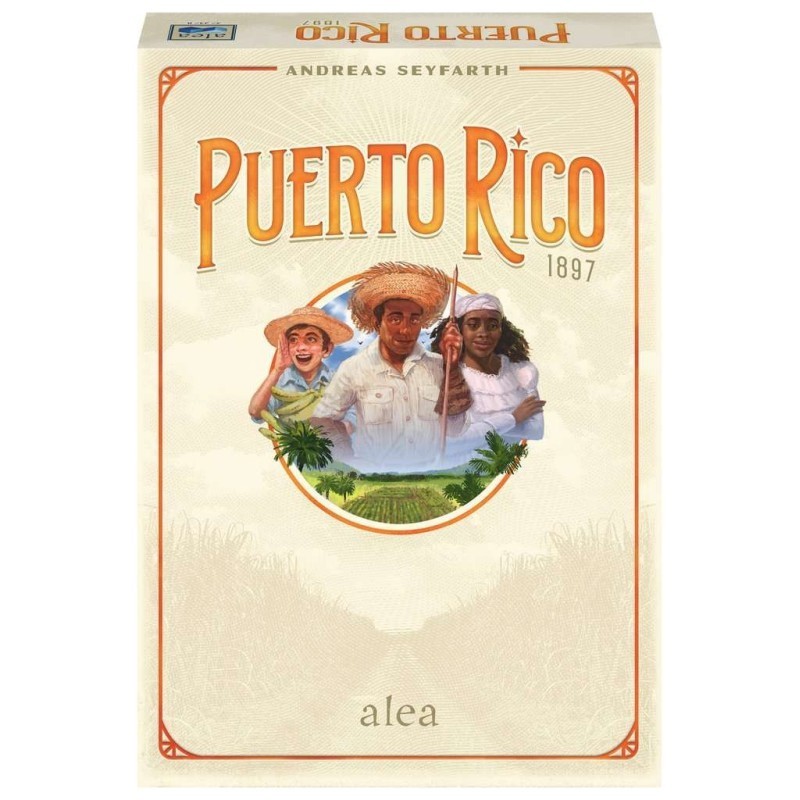 Caja del juego de mesa de gestión económica puerto rico 1897 de ravensburger