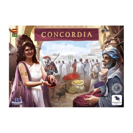 caja del juego de mesa de estrategia y comercio concordia de masqueoca
