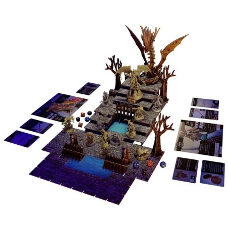 Components of the Descent: Legends of the Dark cooperative board game by Fantasy Flight Games.