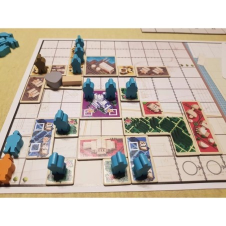 componentes del juego de mesa de construcción de ciudades small city de av studio