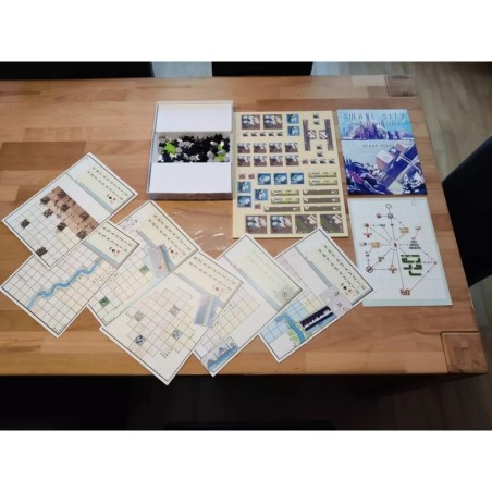 componentes de la ampliación del juego de mesa small city expansión de invierno de av studio