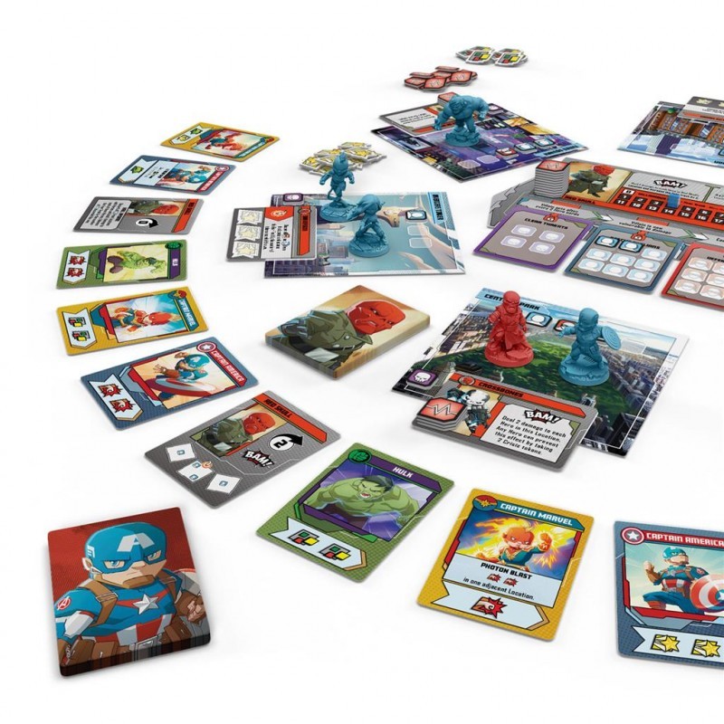 Marvel United cooperative superhero board game components by CMON - buy at El Taller del Modelista