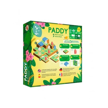 Trasera de la caja del juego de mesa de colocación de losetas paddy de 2 tomatoes - comprar en el taller del modelista