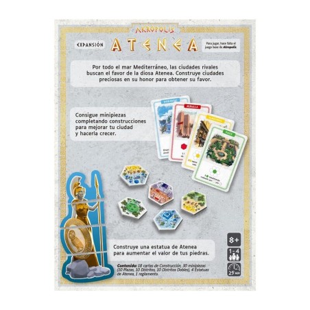 Akropolis: Athena Board Game Box Back by Devir - Buy at El Taller del Modelista