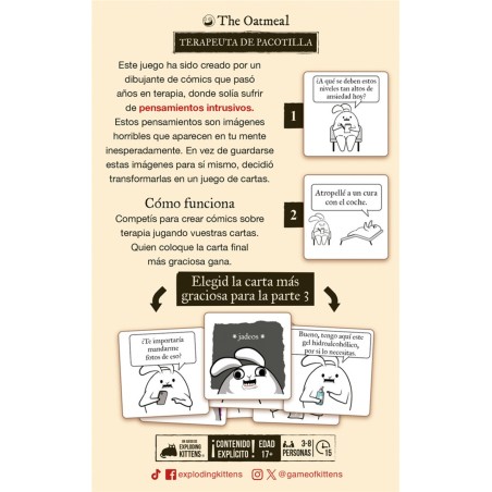 Horrible Therapist Party Game Box Back by Exploding Kittens - Buy at El Taller del Modelista