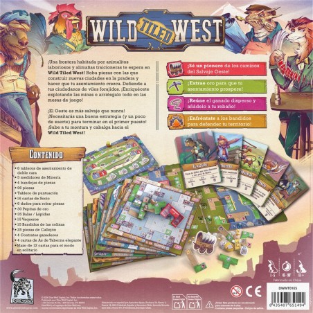 juego de mesa de colocación de losetas wild tiled west de asmodee - comprar en el taller del modelista