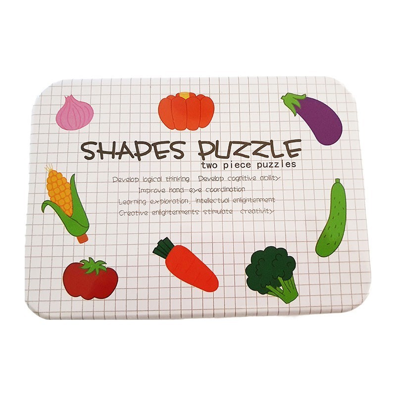 Puzle frutas dos piezas. Puzle frutas dos piezas.
